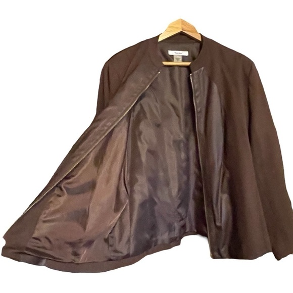 Tan Jay Autumn Spice Jacket/Blazer Size 16-Zip Up-Faux Leather Inserts NWT - Picture 4 of 9